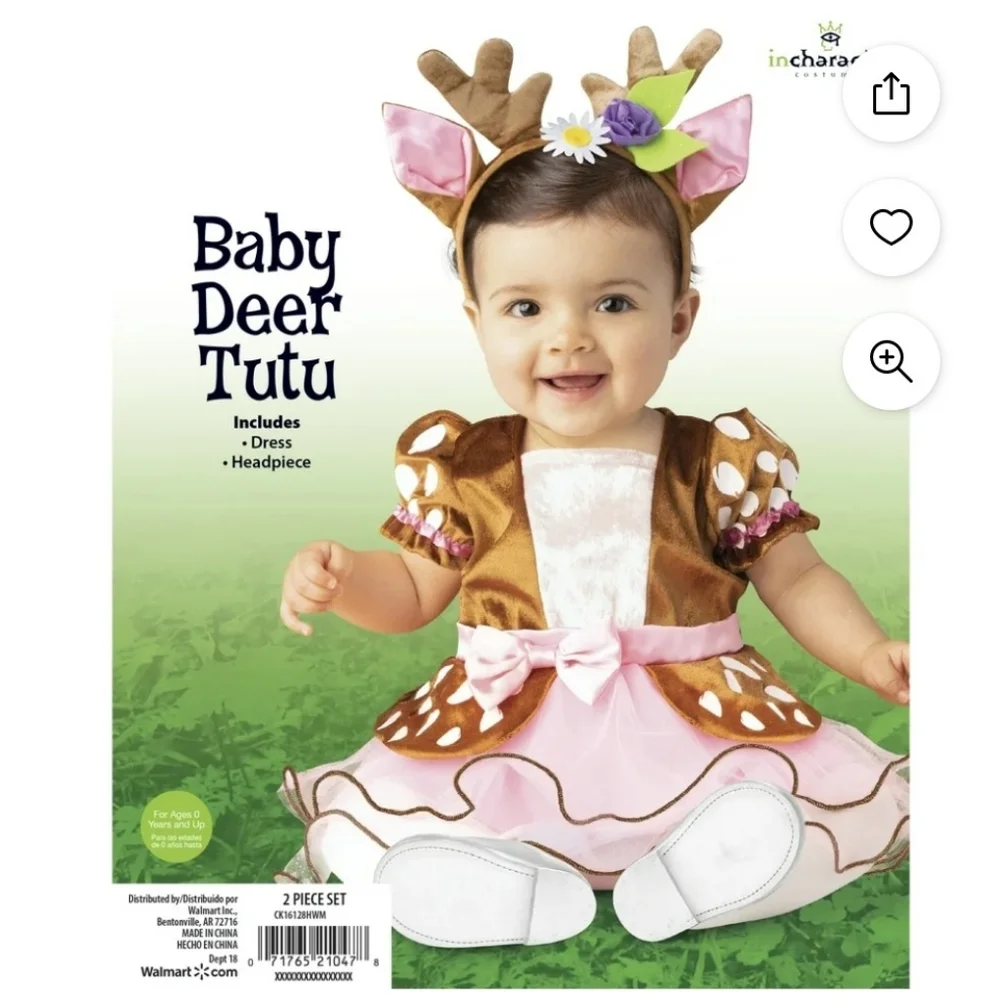 InCharacter Costumes Deer‎ Tutu Halloween Costume 6-1× Months Dress Only~Animal